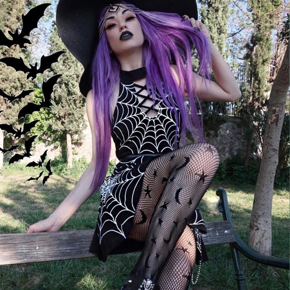 Black Widow Fit And Flare Mini Dress - Picture 5 of 8